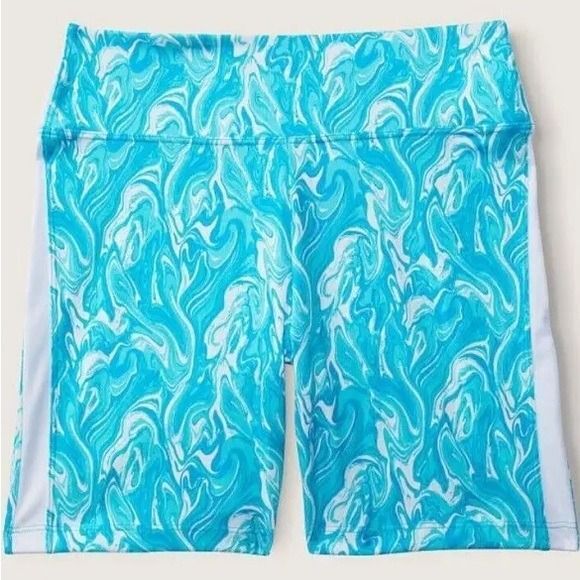 VICTORIA SECRET PINK! 6" SOFT ULTIMATE HIGH WAIST BIKER SHORT XLarge Marble Blue - Picture 11 of 11